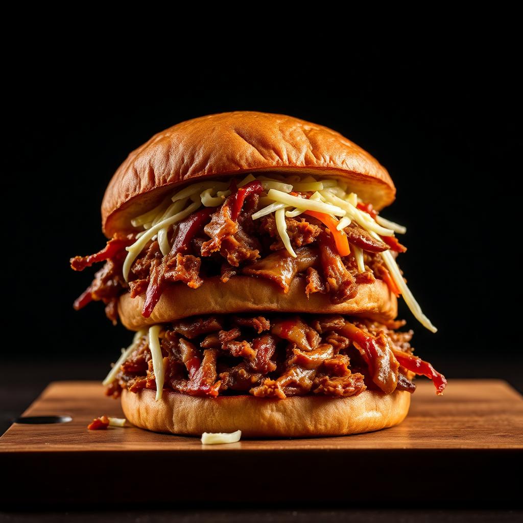 Pulled Pork Stack – Slaw, brioche at YC Ribs Saddle Brook NJ